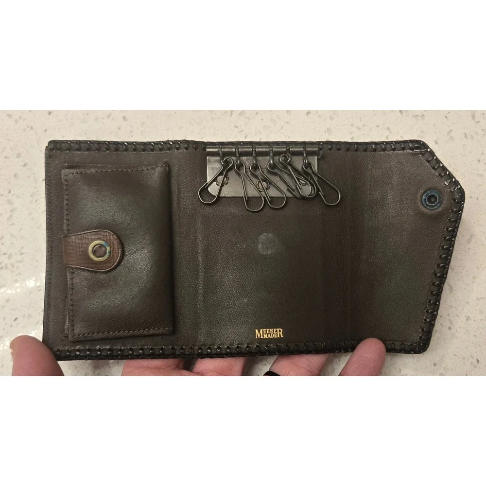 Vintage Hand Tooled Leather Key Wallet Holder Meer‎ Style Western Floral